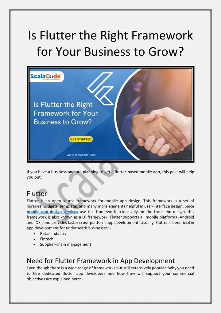 is flutter the right framework for your business