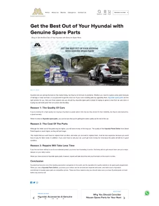 Get the Best Out of Your Hyundai with Genuine Spare Parts