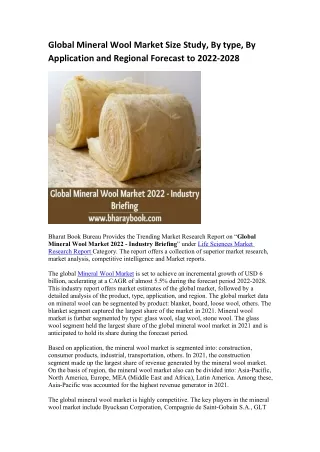global mineral wool market size study by type