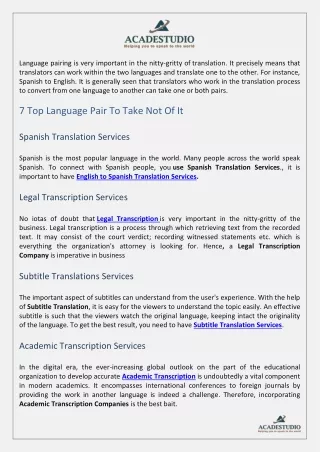 language pairing is very important in the nitty