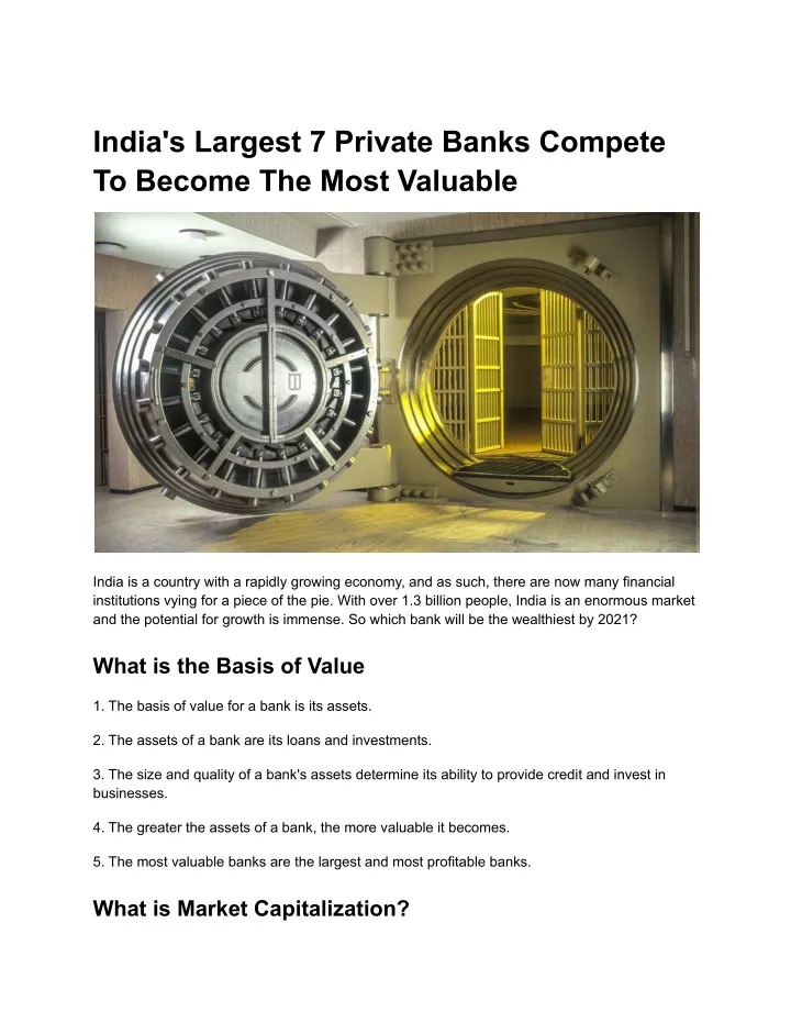 india s largest 7 private banks compete to become