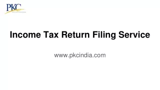 Income Tax Return Filing Service - PKCIndia