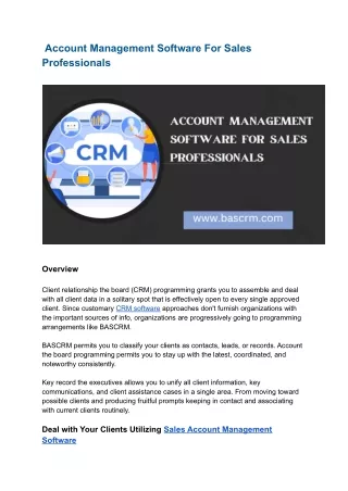 account management software for sales