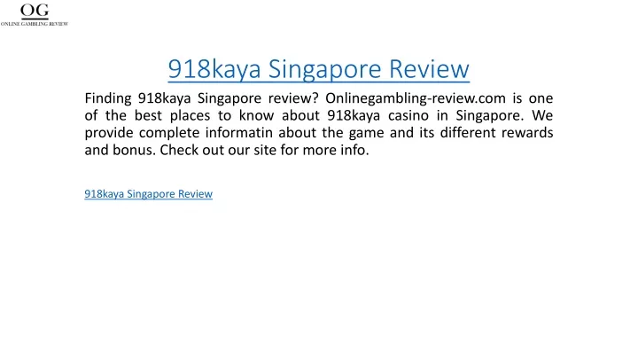 918kaya singapore review