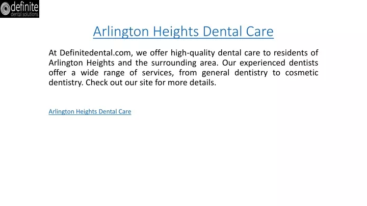 arlington heights dental care