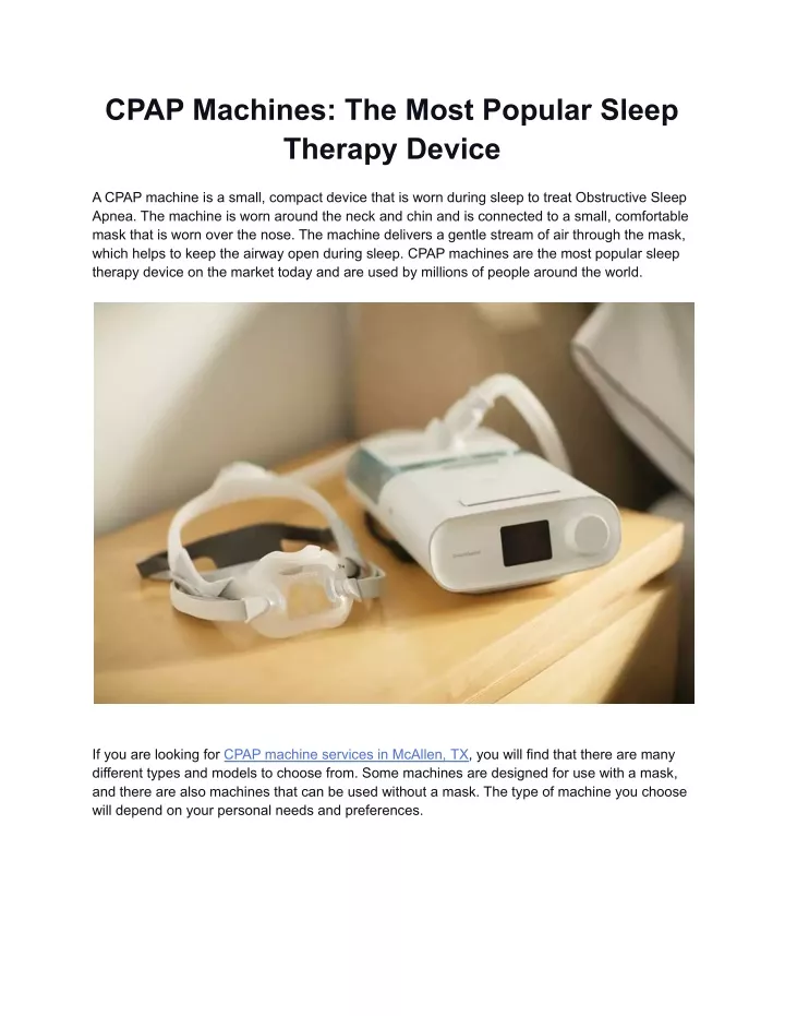 cpap machines the most popular sleep therapy