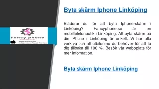 Byta skärm Iphone Linköping   Fancyphone.se