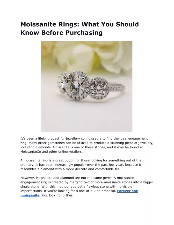 moissanite rings what you should know before