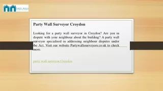 Party Wall Surveyor Croydon Partywallssurveyors.co.uk