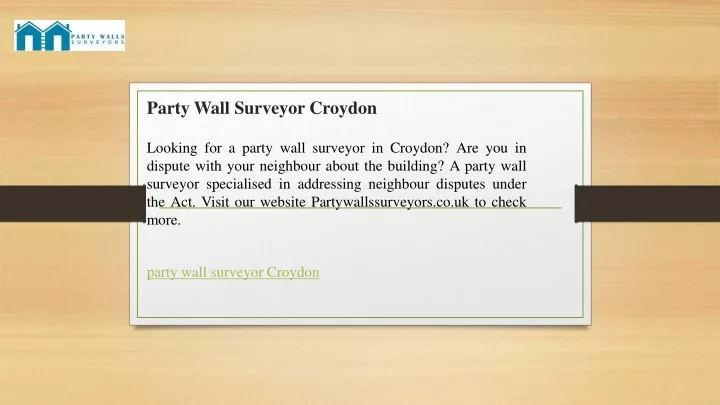 party wall surveyor croydon