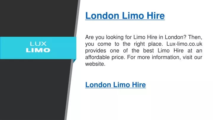 london limo hire