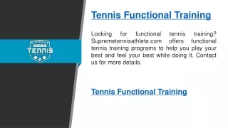 Tennis Functional Training   Supremetennisathlete.com