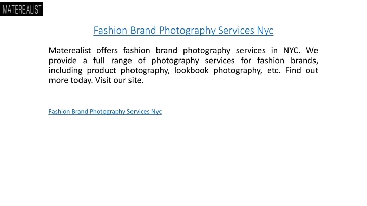 fashion brand photography services nyc