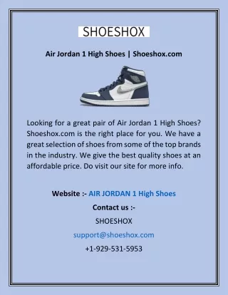 Air Jordan 1 High Shoes Shoeshox