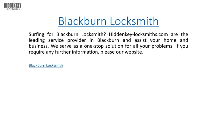 blackburn locksmith
