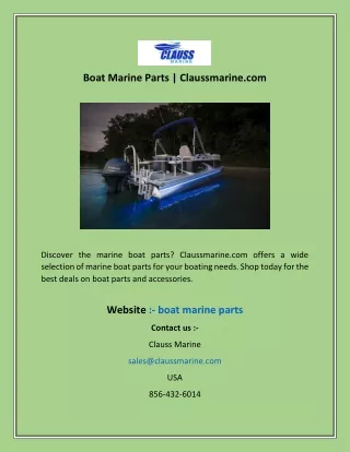 Boat Marine Parts Claussmarine