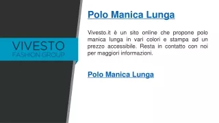 Polo Manica Lunga   Vivesto.it