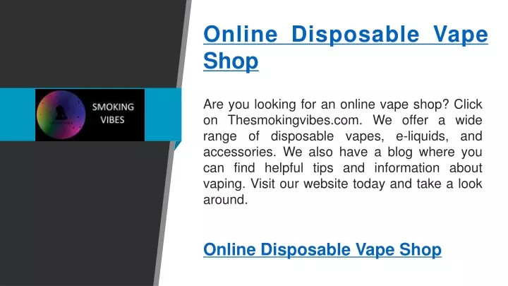 online disposable vape shop