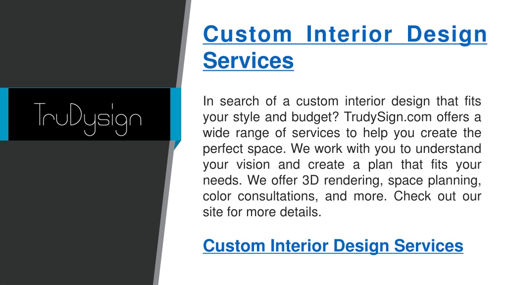 PPT - Custom Interior Design Services Trudysign.com PowerPoint ...
