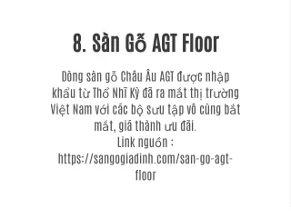 8.	Sàn Gỗ AGT Floor