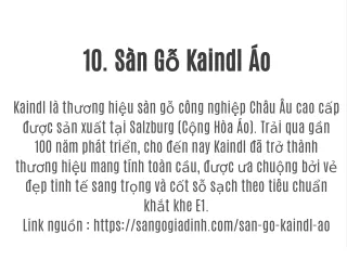 10.	 Sàn Gỗ Kaindl Áo