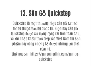 13.	 Sàn Gỗ Quickstep