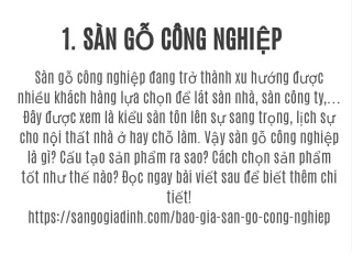 1.	SÀN GỖ CÔNG NGHIỆP
