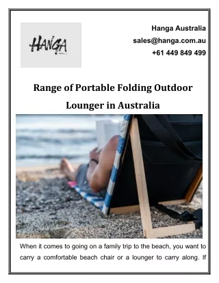 Range of Portable Folding Outdoor Lounger in Australia