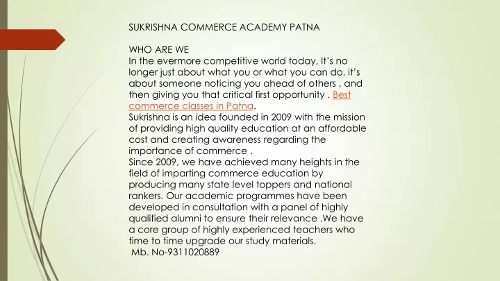 sukrishna commerce academy patna
