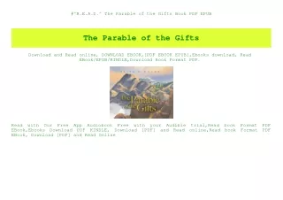#^R.E.A.D.^ The Parable of the Gifts Book PDF EPUB