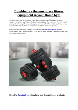dumbbells the must have fitness equipment in your