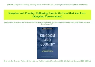 {EBOOK} Kingdom and Country Following Jesus in the Land that You Love (Kingdom Conversations) READ PDF EBOOK
