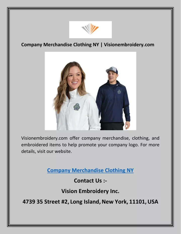 company merchandise clothing ny visionembroidery