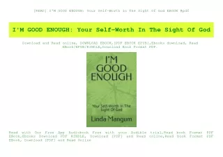 [READ] I'M GOOD ENOUGH Your Self-Worth In The Sight Of God EBOOK #pdf