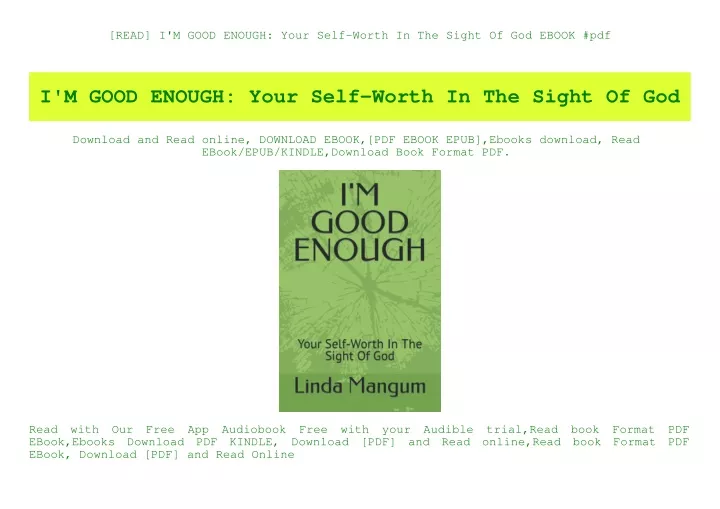 read i m good enough your self worth in the sight