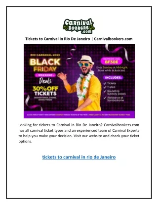 Tickets to Carnival in Rio De Janeiro | Carnivalbookers.com