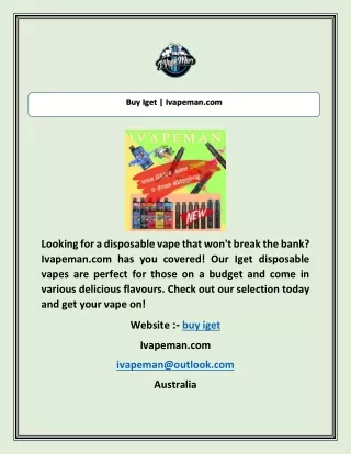 Buy Iget | Ivapeman.com