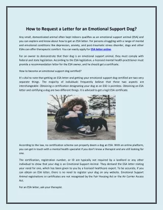 How to Request a Letter for an Emotional Support