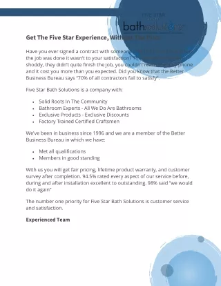 get the five star experience without the price