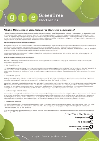 What is Obsolescence Management For Electronic Components