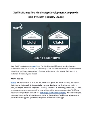 xceltec named top mobile app development company