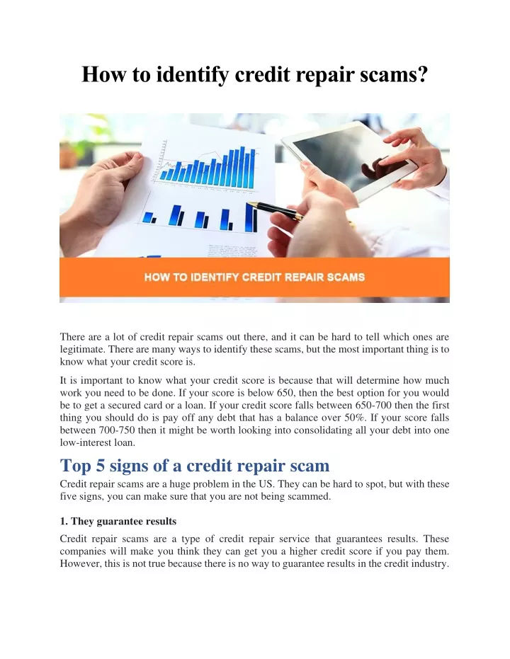 how to identify credit repair scams