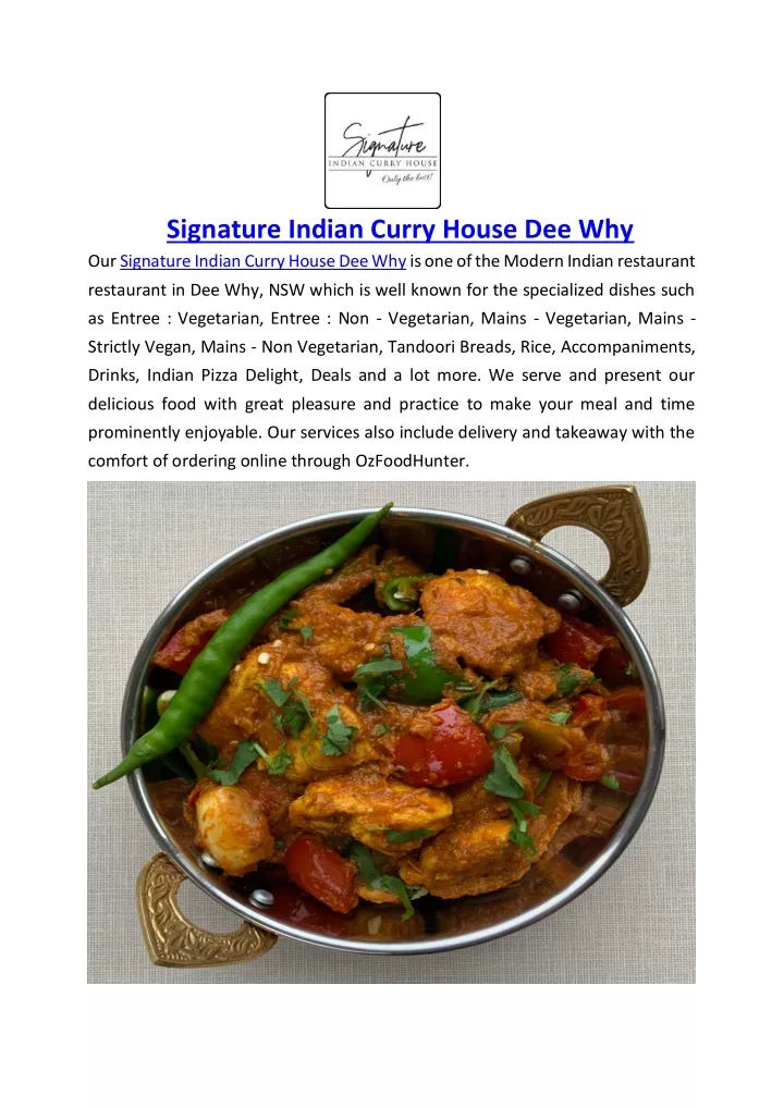 signature indian curry house