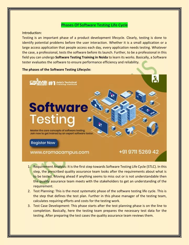 phases of software testing life cycle