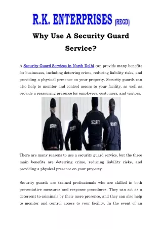 Security Guard Services in North Delhi Call-9871739346