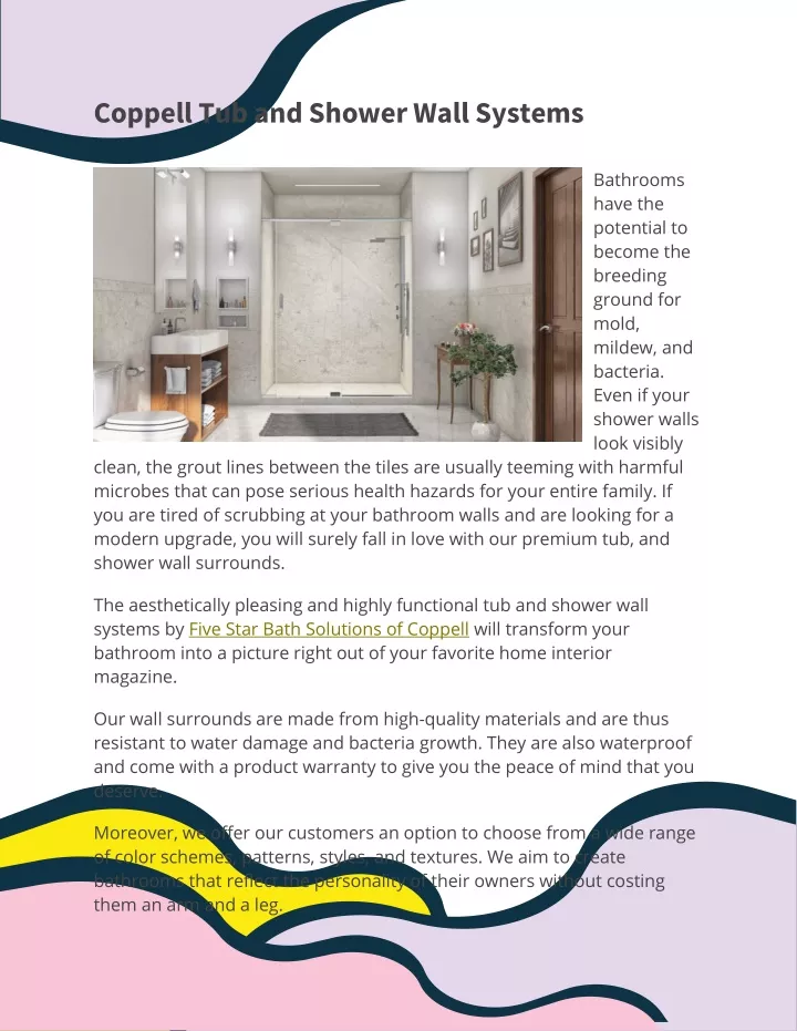 coppell tub and shower wall systems