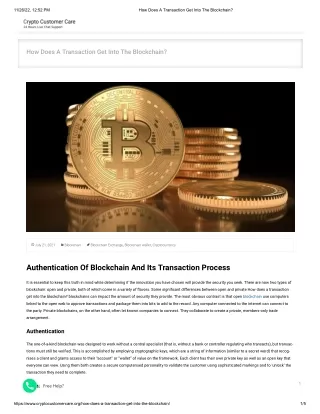 How Does A Transaction Get Into The Blockchain