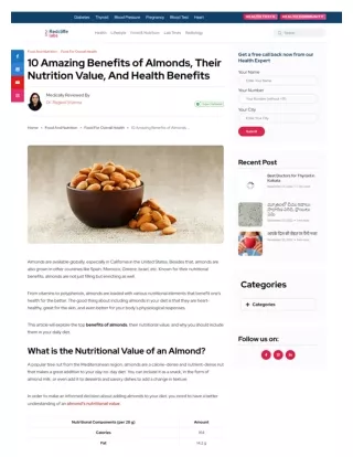 10 Amazing Benefits of Almonds, Their Nutrition Value, And Health Benefits