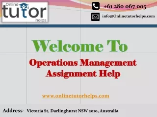 Operations Management Assignment Help PPT