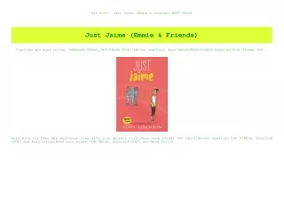 Pdf free^^ Just Jaime (Emmie & Friends) BEST EBOOK
